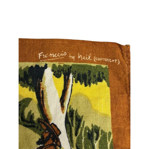 Vintage “Waltzing Matilda” Linen Tea Towel – Illustrated by Neil, 30.5”x18”, Des - Picture 2 of 8